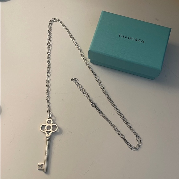 Tiffany & Co. Silver Key Pendant Necklace - Picture 1 of 3